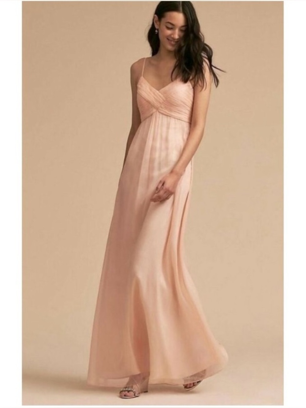 BHLDN Anthropologie Blush Brigitte Dress Large Evening Cocktail Elegant Party